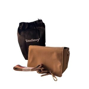 ToteSavvy Mini Camel Crossbody With Detach Sling Organizer Insert Change Kit New